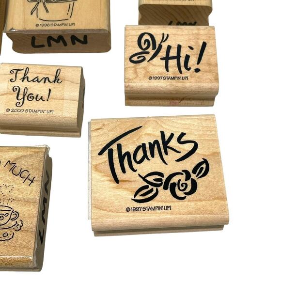 Stampin Up Wood Block Rubber Stamps Thank You Lot of 11 Stamps Cardmaking - Picture 5 of 11